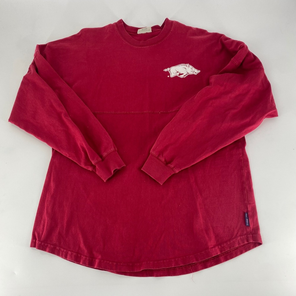 Spirit Arkansas Razorbacks Long Sleeve Spirit Jersey T Shirt Womens M Red‎